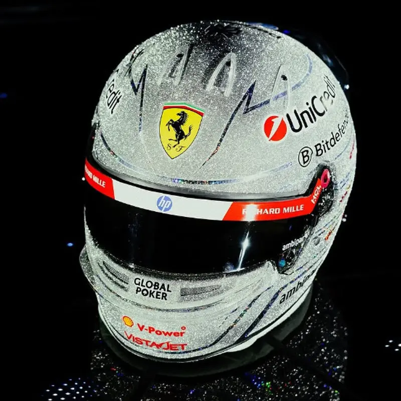 (Pre-Order) 1:5 Helmet -- Lewis Hamilton - 2025 Las Vegas Gp -- Ferrari -- Looksmart F1 1