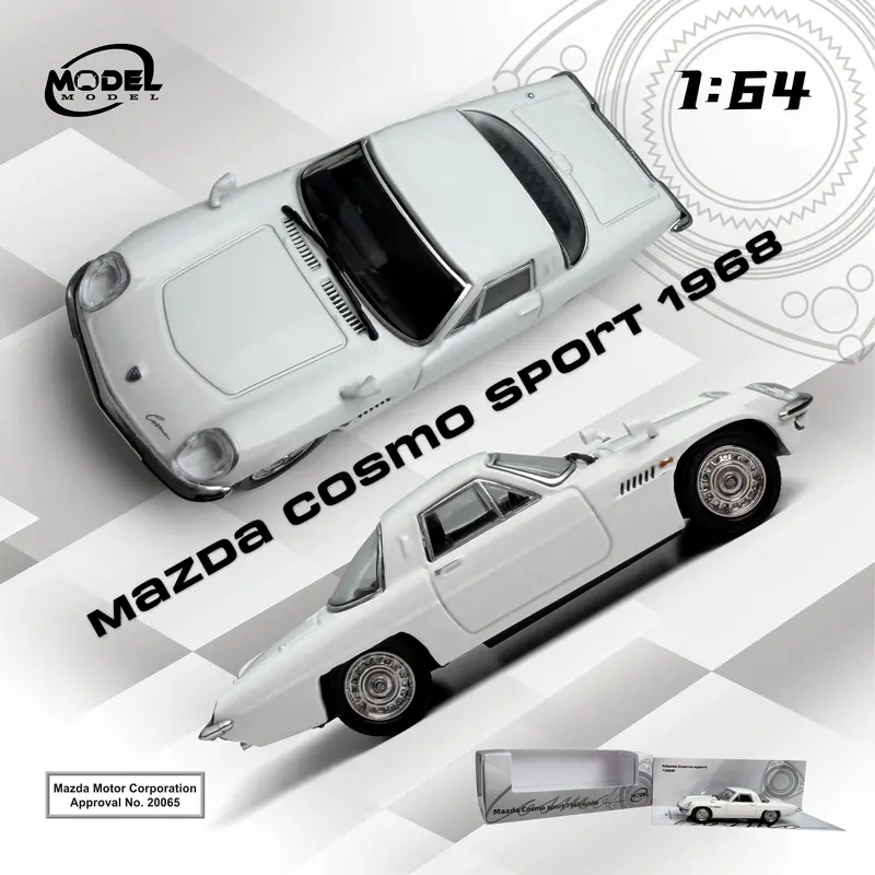 (Pre-Order) 1:64 1968 Mazda Cosmo Sport -- White -- Model-Model 1