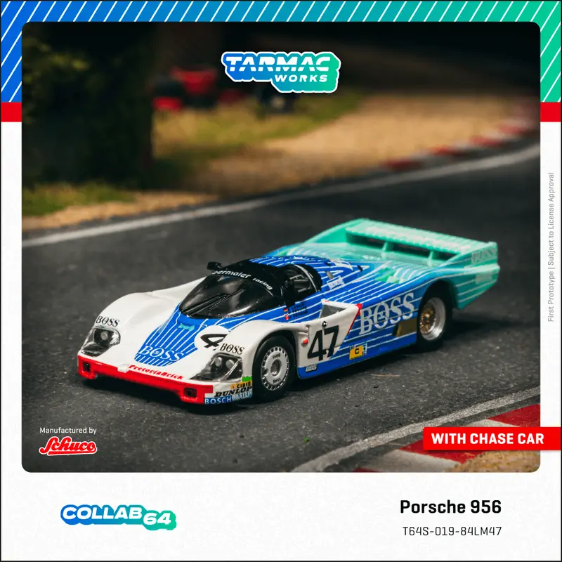 (Pre-Order) 1:64 1984 Le Mans 24H -- #47 Porsche 956 -- Tarmac Works X Schuco 1