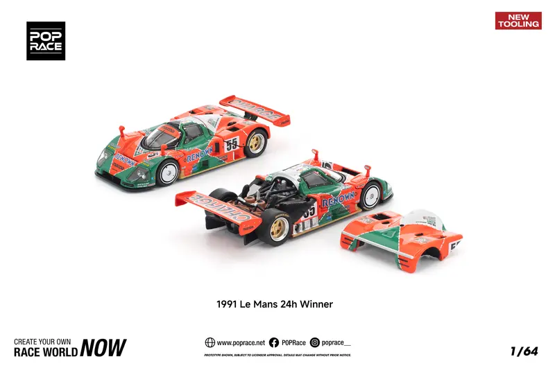 (Pre-Order) 1:64 1991 Le Mans 24H Winner -- #55 Mazda 787B -- Pop Race 1