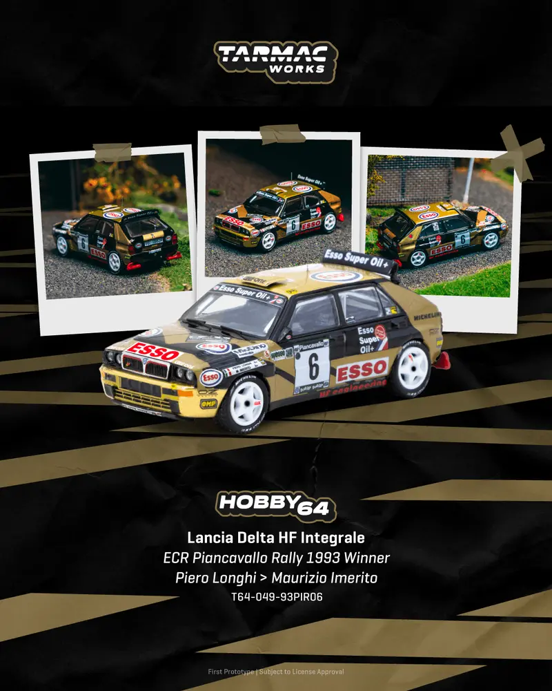 (Pre-Order) 1:64 1993 Ecr Piancavallo Rally Winner -- #6 Lancia Delta Hf Integrale -- Tarmac Works 1