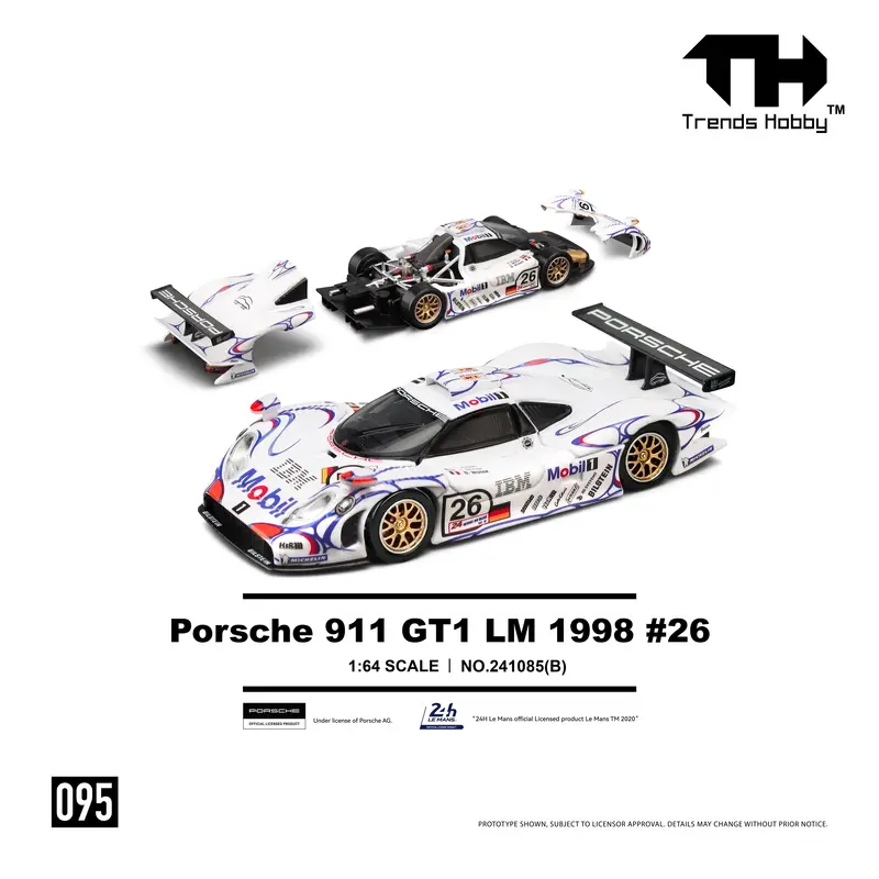 (Pre-Order) 1:64 1998 24 Hours Of Le Mans Winner -- #26 Porsche 911 Gt1-98 -- Trends Hobby 1