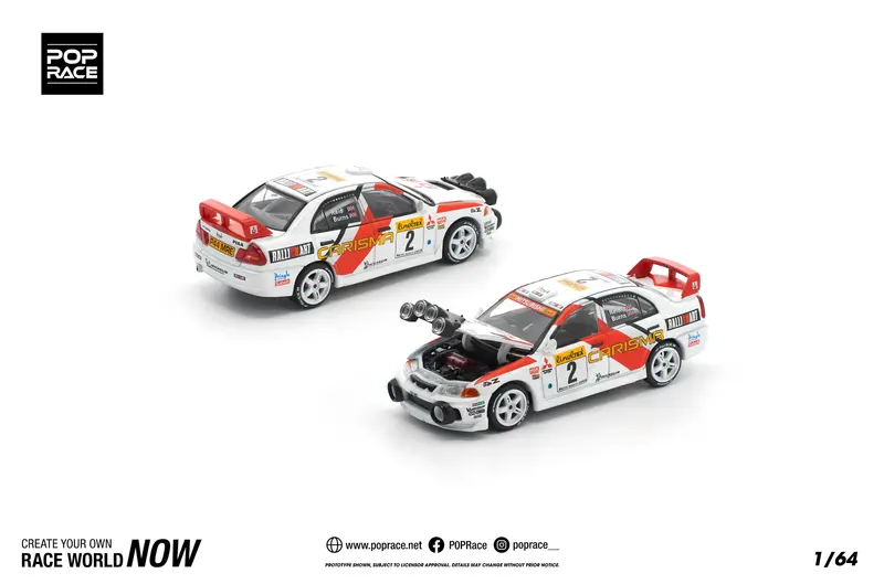 (Pre-Order) 1:64 1998 Monte Carlo Rally -- #2 Mitsubishi Lancer Evolution Iv -- Pop Race 1