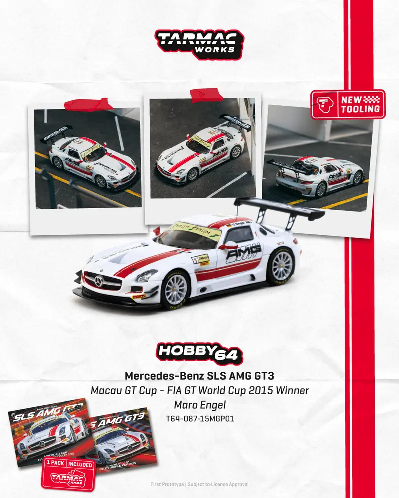 (Pre-Order) 1:64 2015 Fia Gt World Cup Winner -- Mercedes-Benz Sls Amg Gt3 -- Tarmac Works 1