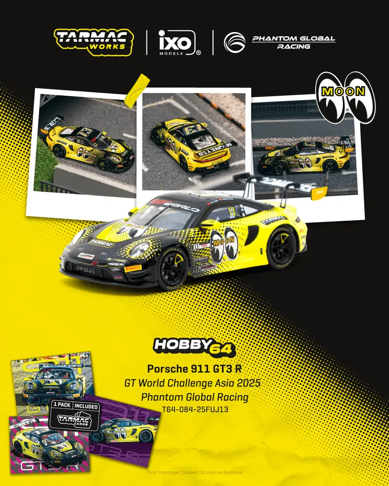 (Pre-Order) 1:64 2025 Gt World Challenge Asia -- Mooneyes Porsche 911 Gt3 R -- Tarmac Works 1