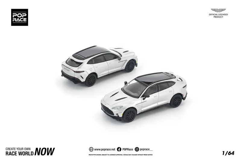 (Pre-Order) 1:64 Aston Martin Dbx 707 -- Silver -- Pop Race 1