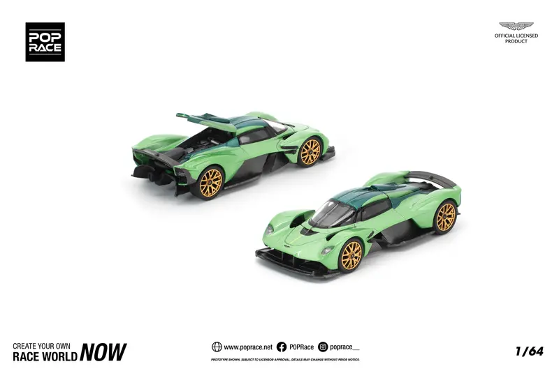 (Pre-Order) 1:64 Aston Martin Valkyrie -- Iridescent Emerald (Green) -- Pop Race 1