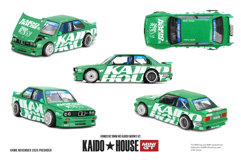 (Pre-Order) 1:64 Bmw M3 (E30) Kaido Works V2 - Greenn -- Kaido House X Mini Gt Khmg242 1