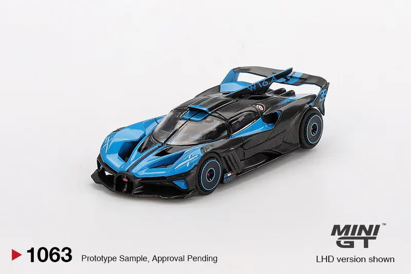 (Pre-Order) 1:64 Bugatti Bolide Presentation -- Black/Blue -- Mini Gt Mgt01063 1