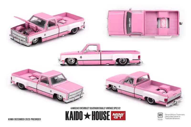 (Pre-Order) 1:64 Chevrolet Silverado Dually Vintage Spec V2 -- Kaido House X Mini Gt Khmg243 1