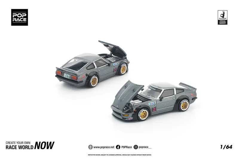 (Pre-Order) 1:64 Datsun 280Zx Pandem -- Gun Metal Grey -- Pop Race 1