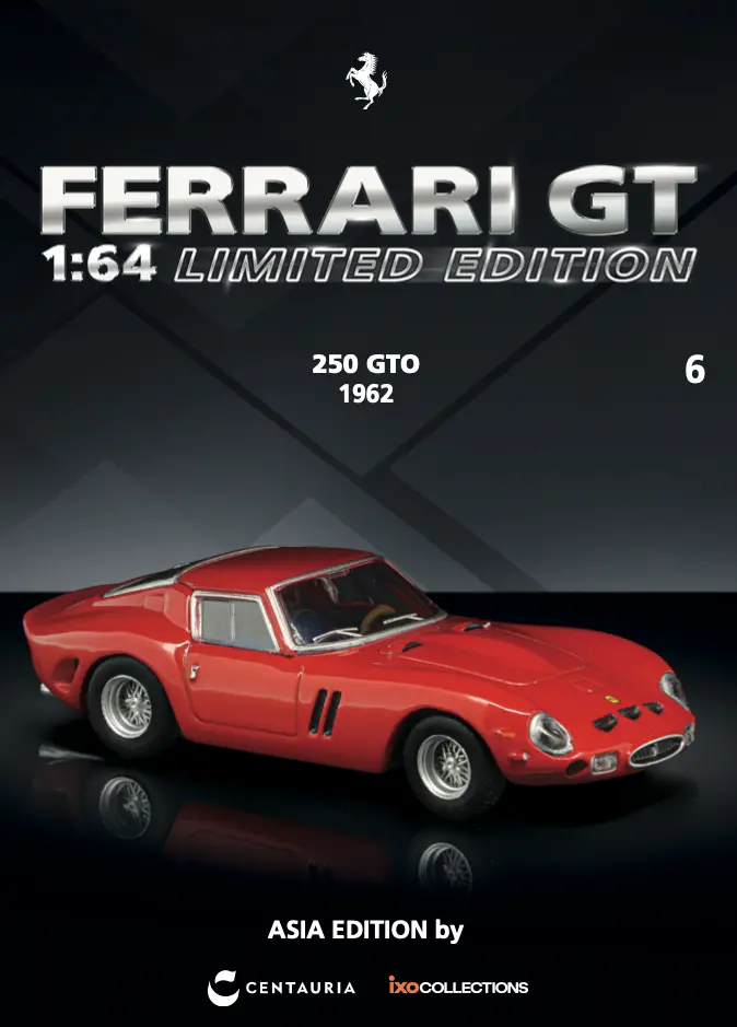 (Pre-Order) 1:64 Ferrari 250 Gto 1962 -- Red -- Centauria / Ixo Models 1