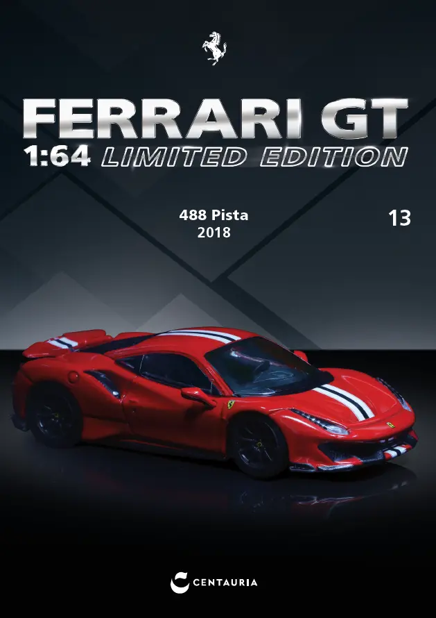 (Pre-Order) 1:64 Ferrari 488 Pista 2018 -- Red -- Centauria / Ixo Models 1