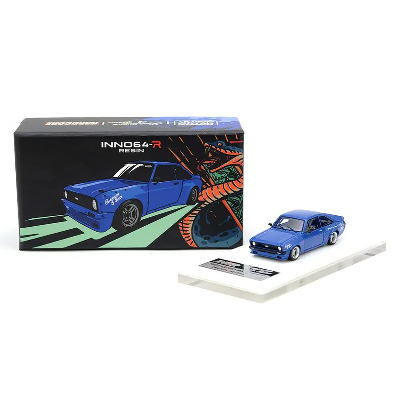 (Pre-Order) 1:64 Ford Escort Mk2 Pandem -- Blue "Emotion" Retro Havoc -- Inno64 1