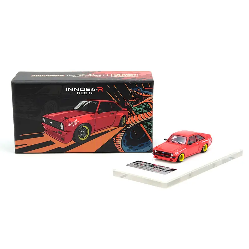 (Pre-Order) 1:64 Ford Escort Mk2 Pandem -- Red "Emotion" Retro Havoc -- Inno64 1