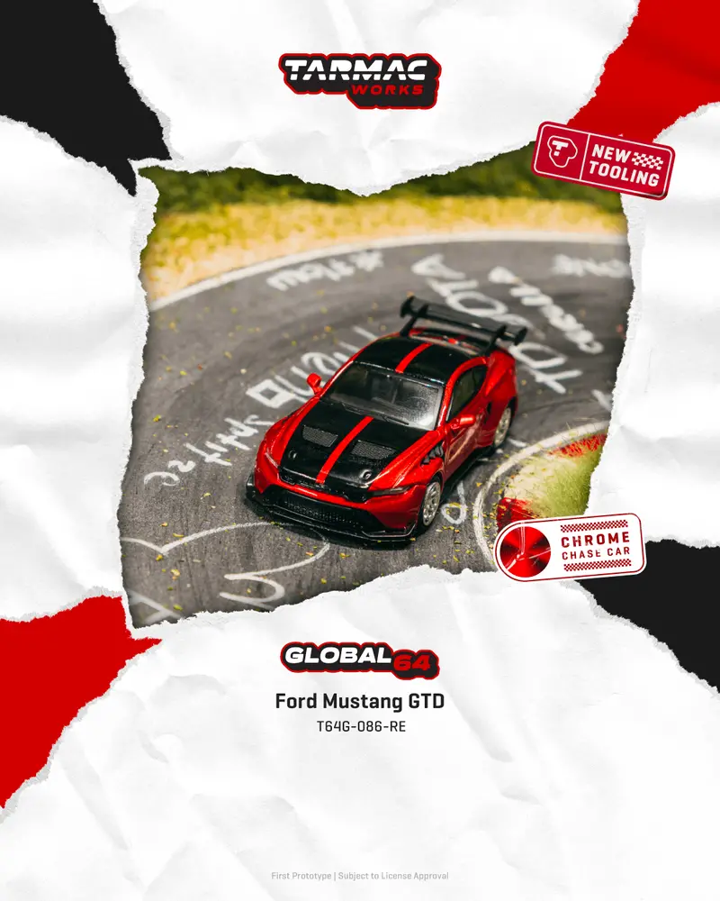 (Pre-Order) 1:64 Ford Mustang Gtd -- Red -- Tarmac Works 1