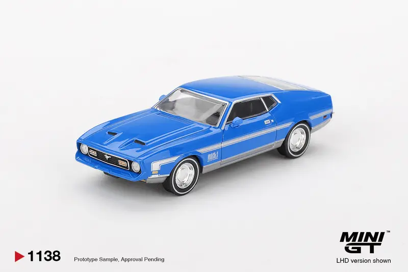 (Pre-Order) 1:64 Ford Mustang Mach 1 -- Grabber Blue -- Mini Gt Mgt01138 1