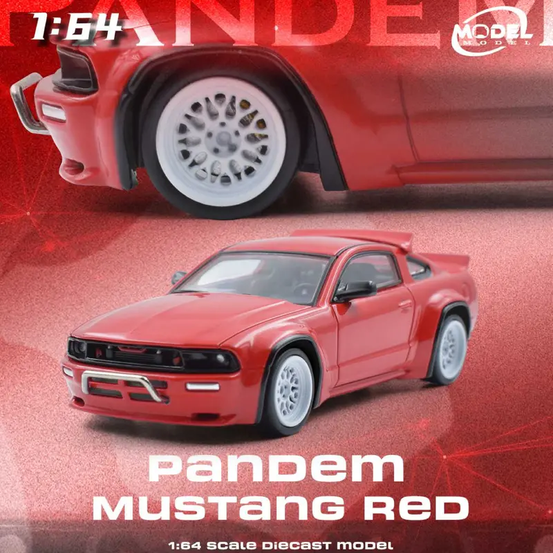 (Pre-Order) 1:64 Ford Mustang Pandem -- Red -- Model-Model 1