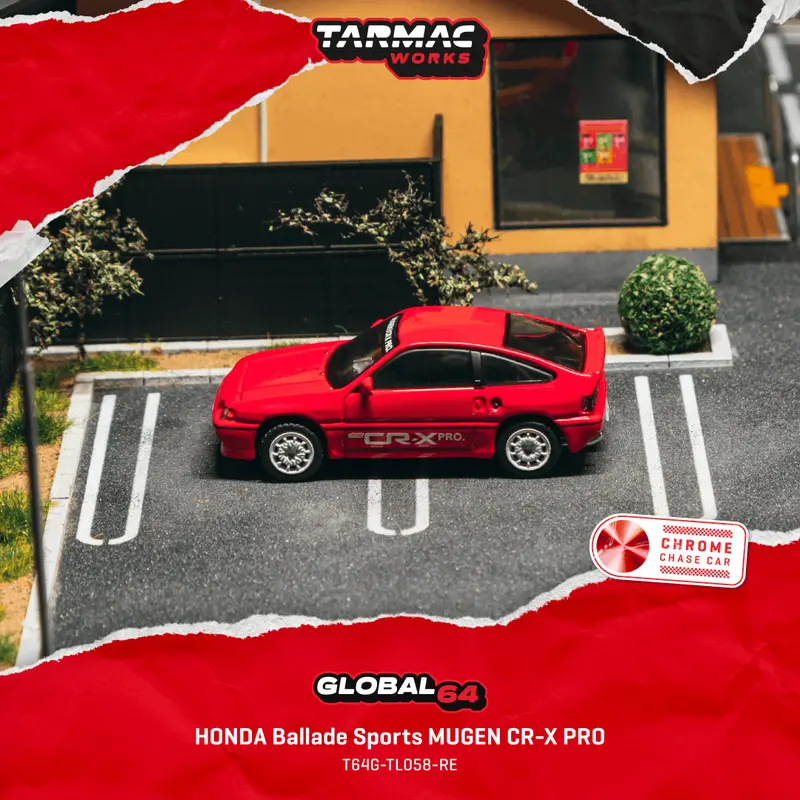 (Pre-Order) 1:64 Honda Ballade Sports Mugen Cr-X Pro -- Red -- Tarmac Works 1