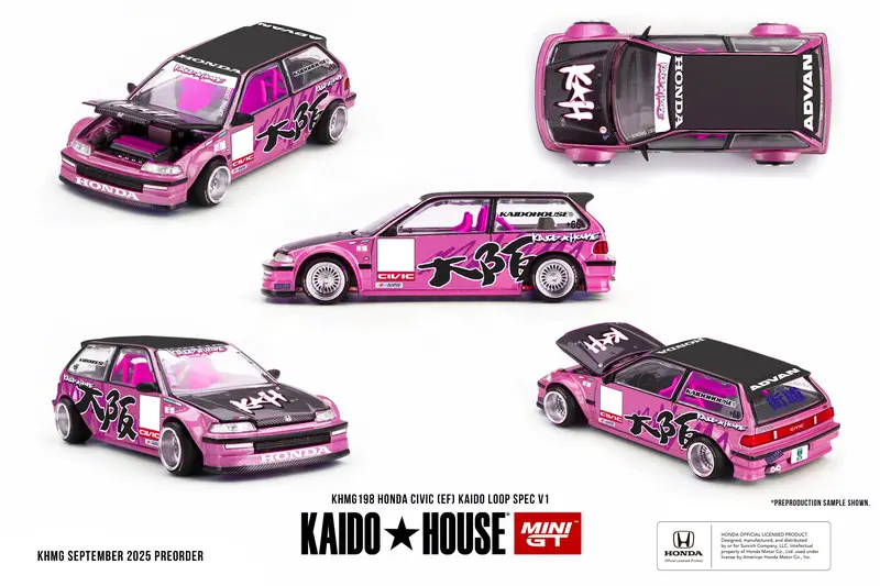 (Pre-Order) 1:64 Honda Civic (Ef) Kaido Loop Spec V1 -- Kaido House X Mini Gt Khmg198 1