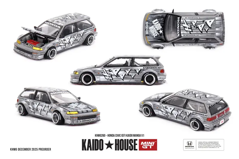 (Pre-Order) 1:64 Honda Civic (Ef) Kaido Manga V1 -- Kaido House X Mini Gt Khmg260 1