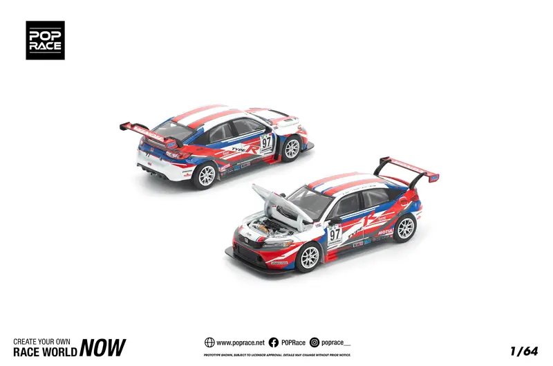 (Pre-Order) 1:64 Honda Civic Type-R (Fl5) Tcr -- M&K Racing -- Pop Race 1