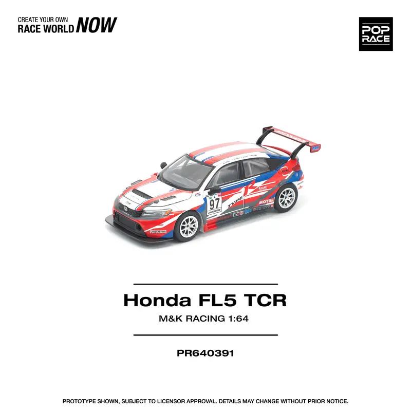 (Pre-Order) 1:64 Honda Civic Type-R (Fl5) Tcr -- M&K Racing -- Pop Race 2