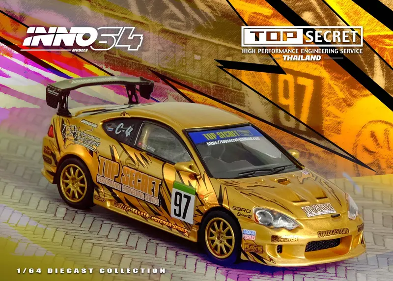 (Pre-Order) 1:64 Honda Integra Type R Top Secret -- #97 Gold Thailand -- Inno64 1