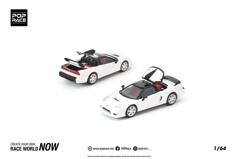 (Pre-Order) 1:64 Honda Nsx-R Gt -- White -- Pop Race 1