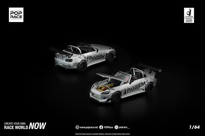 (Pre-Order) 1:64 Honda S2000 Pandem -- Silver -- Pop Race 1