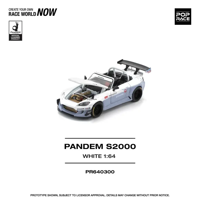(Pre-Order) 1:64 Honda S2000 Pandem -- White -- Pop Race 2