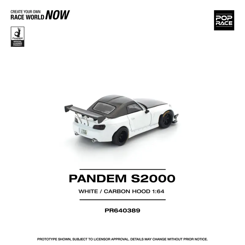 (Pre-Order) 1:64 Honda S2000 Soft-Top -- White -- Pop Race 2