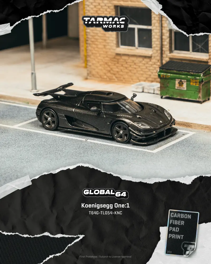 (Pre-Order) 1:64 Koenigsegg One:1 -- Knc "Koenigsegg Naked Carbon" -- Tarmac Works 1