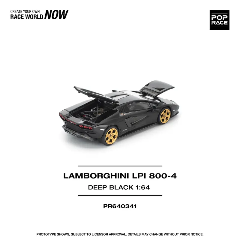 (Pre-Order) 1:64 Lamborghini Countach Lpi-800 -- Deep Black -- Pop Race 2