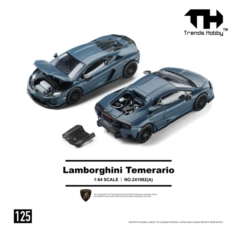 (Pre-Order) 1:64 Lamborghini Temerario -- Matte Blue -- Trends Hobby 1