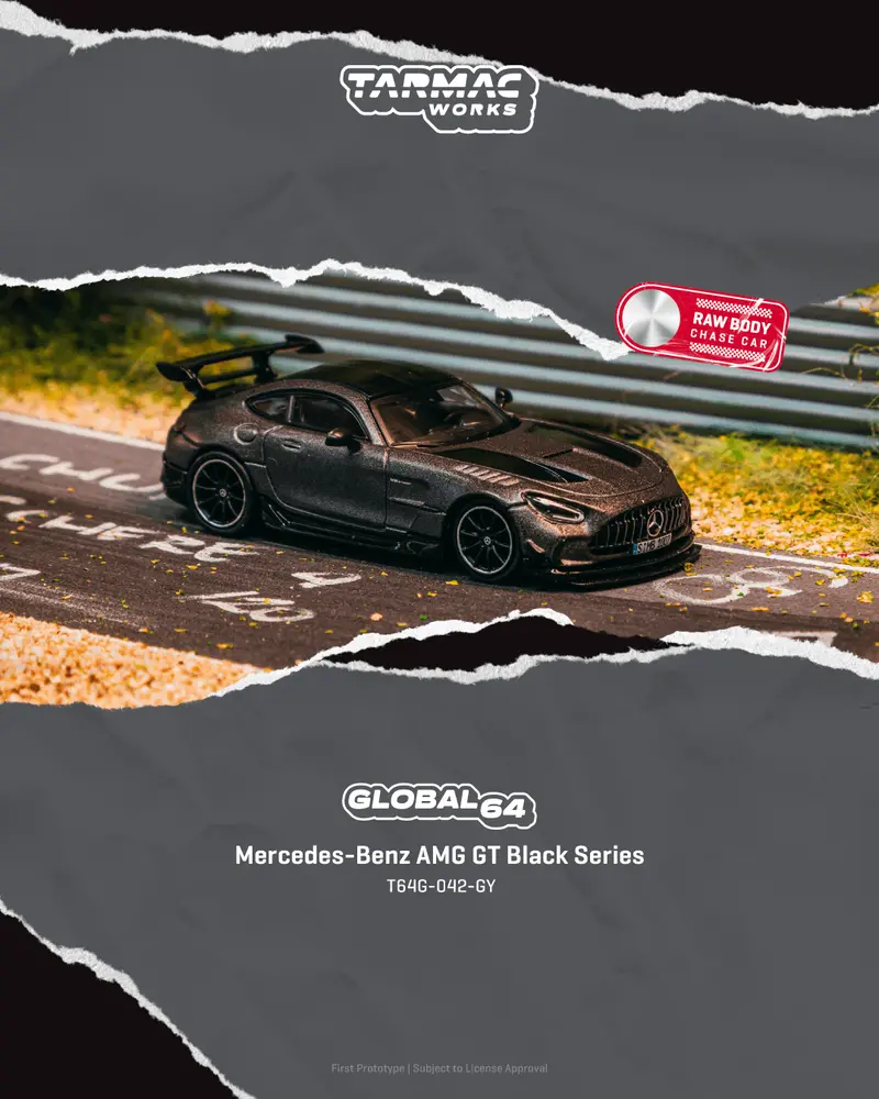 (Pre-Order) 1:64 Mercedes-Benz Amg Gt Black Series -- Grey -- Tarmac Works 1