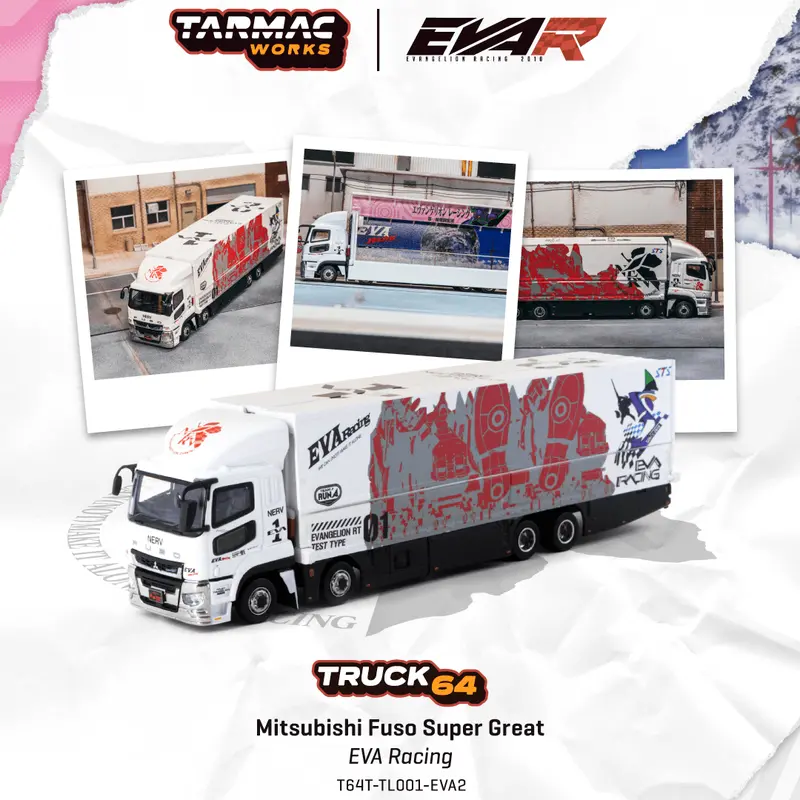(Pre-Order) 1:64 Mitsubishi Fuso Super Great -- Eva Racing -- Tarmac Works 1