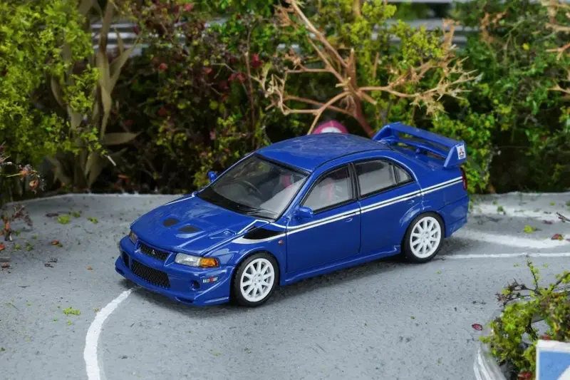 (Pre-Order) 1:64 Mitsubishi Lancer Evolution Vi Gsr T.M.E. -- Metal Blue Pearl -- Motorhelix 1