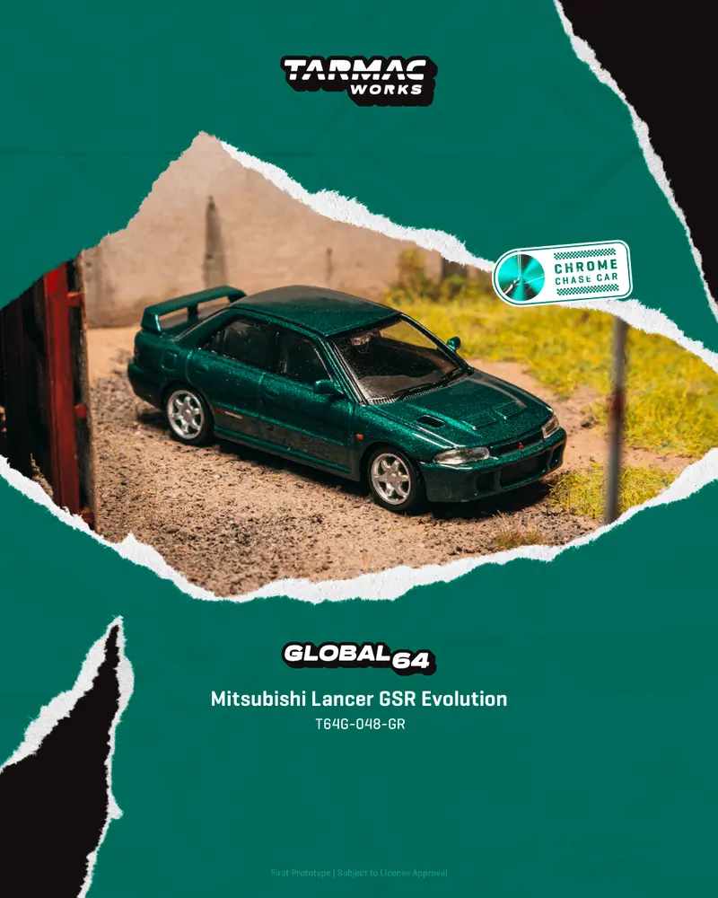 (Pre-Order) 1:64 Mitsubishi Lancer Gsr Evolution -- Green Metallic -- Tarmac Works 1