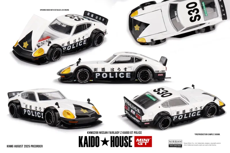 (Pre-Order) 1:64 Nissan Fairlady Z Kaido Gt - Police -- Kaido House X Mini Gt Khmg208 1