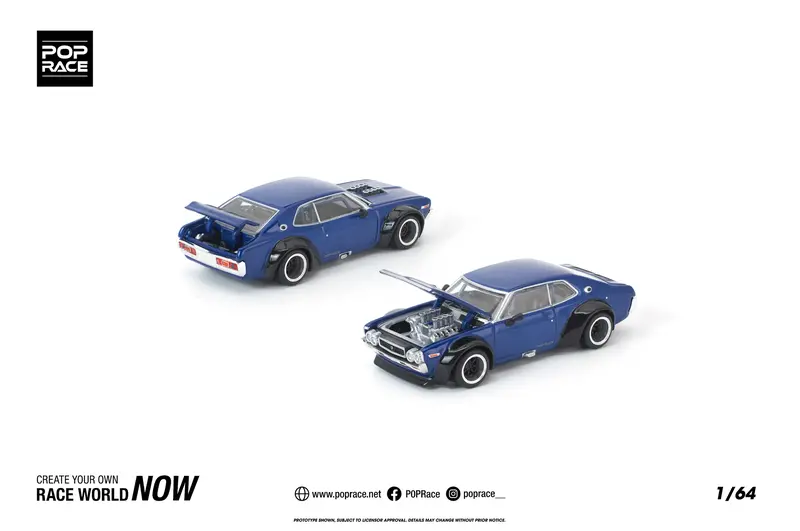(Pre-Order) 1:64 Nissan Laurel C130 -- Blue -- Pop Race 1