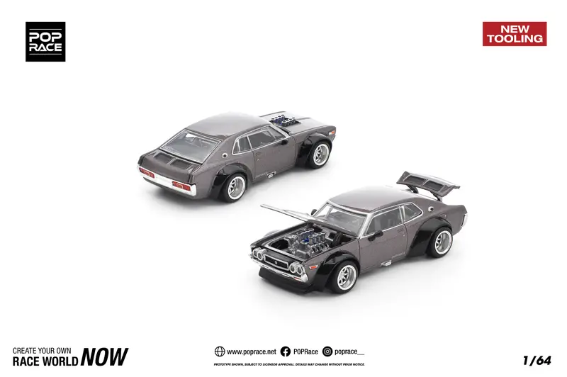 (Pre-Order) 1:64 Nissan Laurel C130 -- Metallic Grey -- Pop Race 1