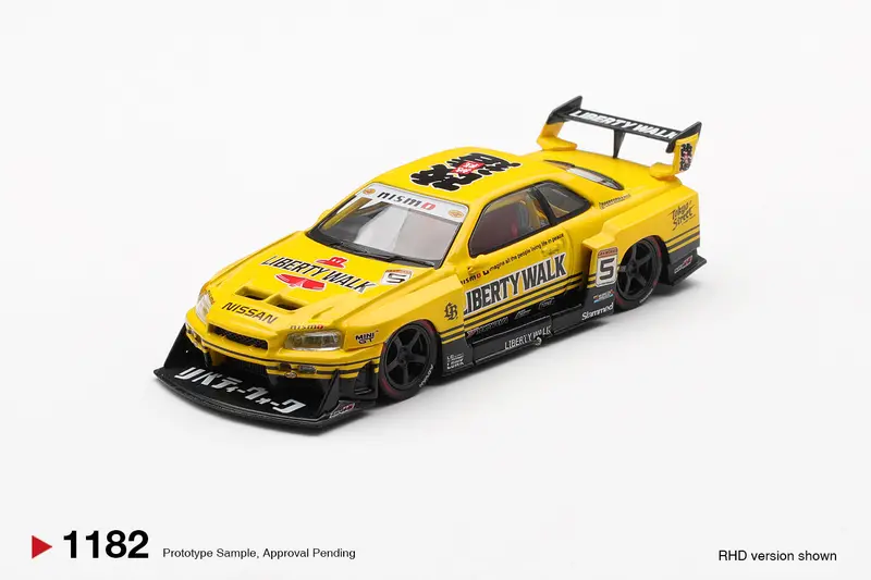 (Pre-Order) 1:64 Nissan Lb-Er34 Super Silhouette Skyline -- Sport Yellow -- Mini Gt Mgt01182 1