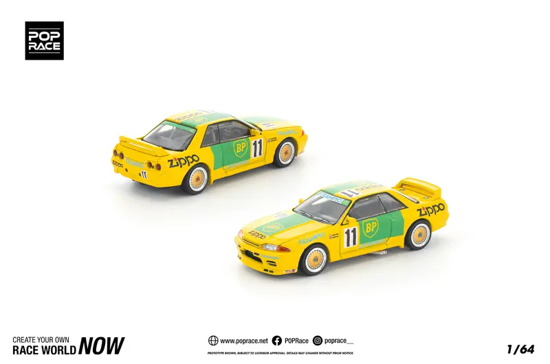 (Pre-Order) 1:64 Nissan R32 Skyline Gtr -- Jtc 1992 Bp #11 -- Pop Race 1