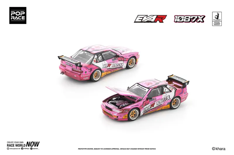 (Pre-Order) 1:64 Nissan S13 Silvia Pandem -- Pink Eva Rt Production Model-08 -- Pop Race 1