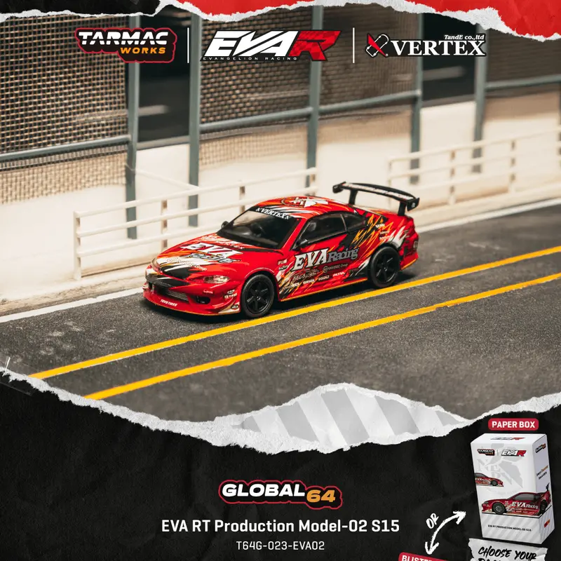 (Pre-Order) 1:64 Nissan S15 Silvia -- Eva Rt Production Model-02 Red -- Tarmac Works 1