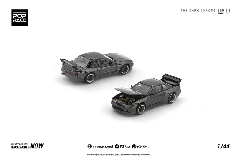 (Pre-Order) 1:64 Nissan Silvia S13 Pandem -- Dark Chrome Series -- Pop Race 1