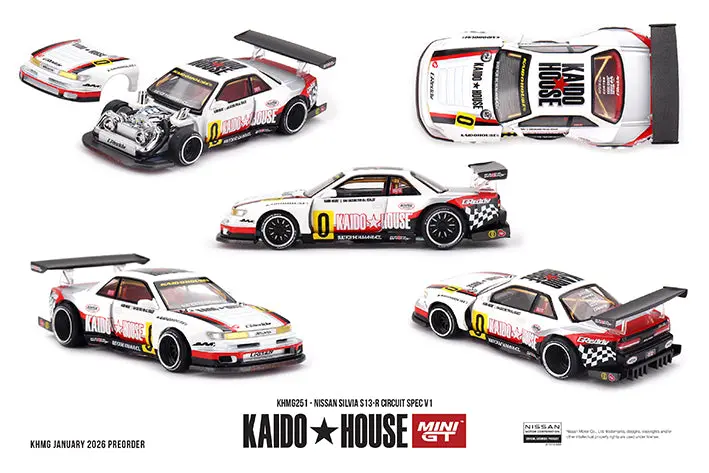 (Pre-Order) 1:64 Nissan Silvia S13-R Circuit Spec V1 -- Kaido House X Mini Gt Khmg251 1