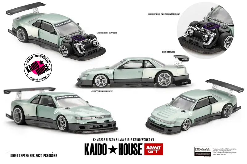 (Pre-Order) 1:64 Nissan Silvia S13-R Kaido Works V1 -- Kaido House X Mini Gt Khmg232 1