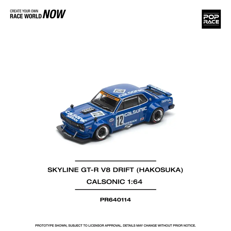 (Pre-Order) 1:64 Nissan Skyline Gt-R (Kpgc10) Hakosuka V8 -- Calsonic - Pop Race 2